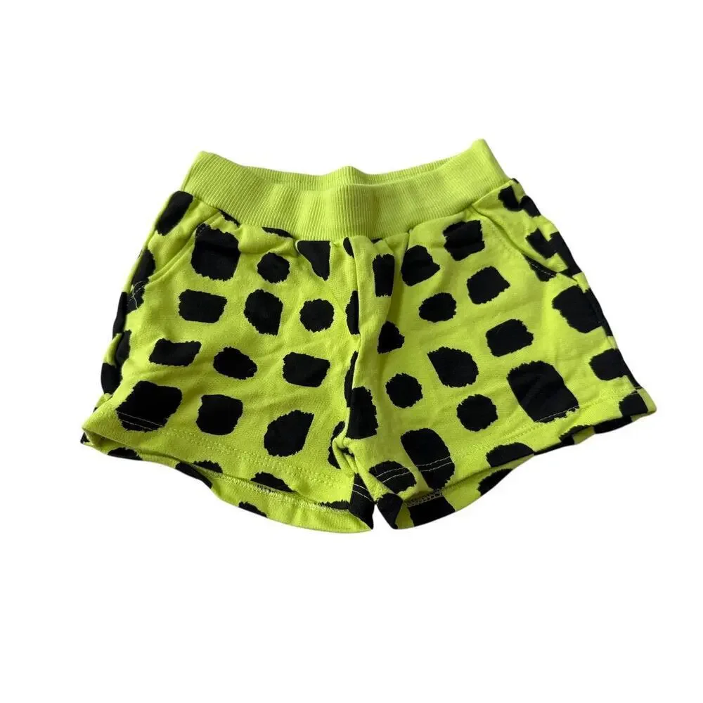 NWT Nanai Girls Green/Black Blouse And Shorts Set Size 3